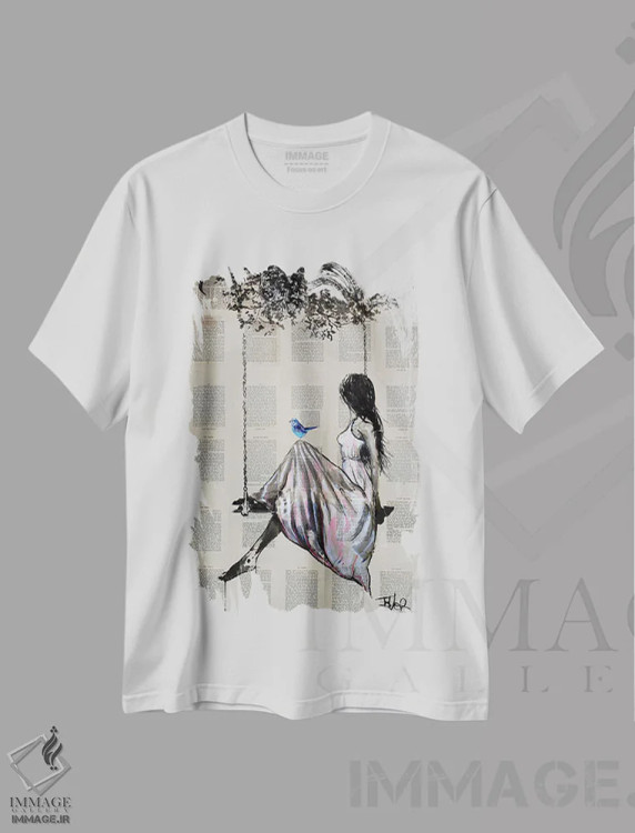 تیشرت سفید طرح دار ماهیت امید، هنر فاخر معاصر اثر لوی جوور | فروشگاه ایماژ