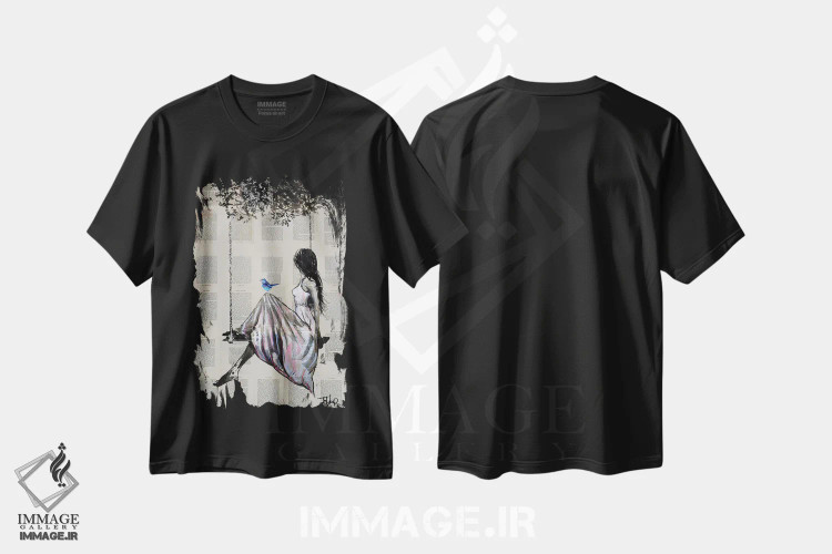 تیشرت مشکی طرح دار ماهیت امید، هنر فاخر معاصر اثر لوی جوور | immage.ir