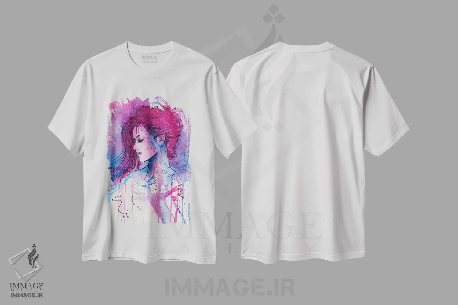 تیشرت سفید طرح دار کشمیری، دکور معاصر اثر لوی جوور | فروشگاه ایماژ