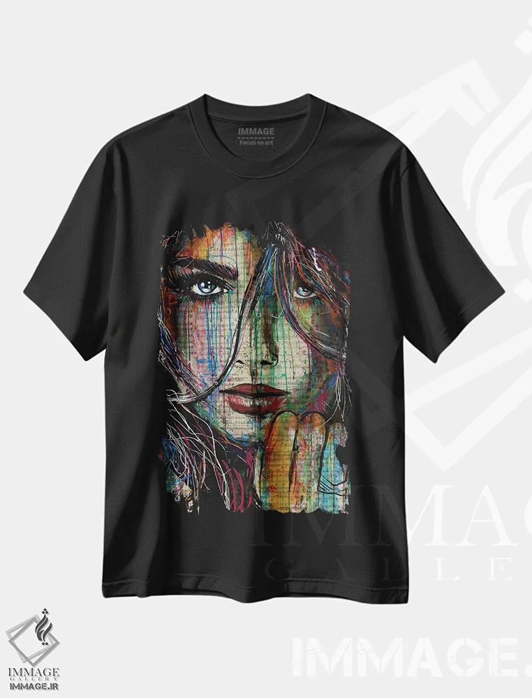 تیشرت مشکی طرح دار قبلاً، هنر فاخر معاصر اثر لوی جوور | فروشگاه ایماژ