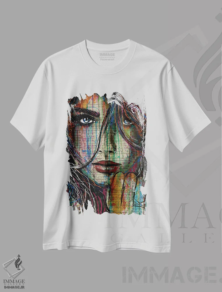تیشرت سفید طرح دار قبلاً، هنر فاخر معاصر اثر لوی جوور | immage.ir