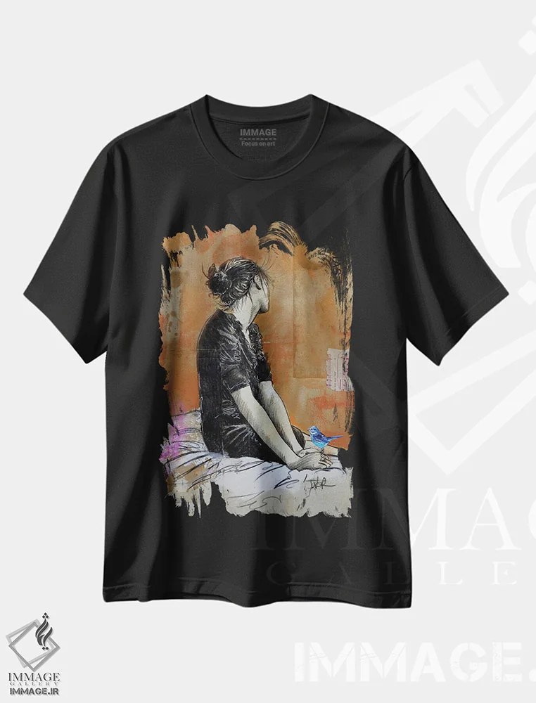 تیشرت مشکی طرح دار تغییر دل، هنر فاخر معاصر اثر لوی جوور | immage.ir