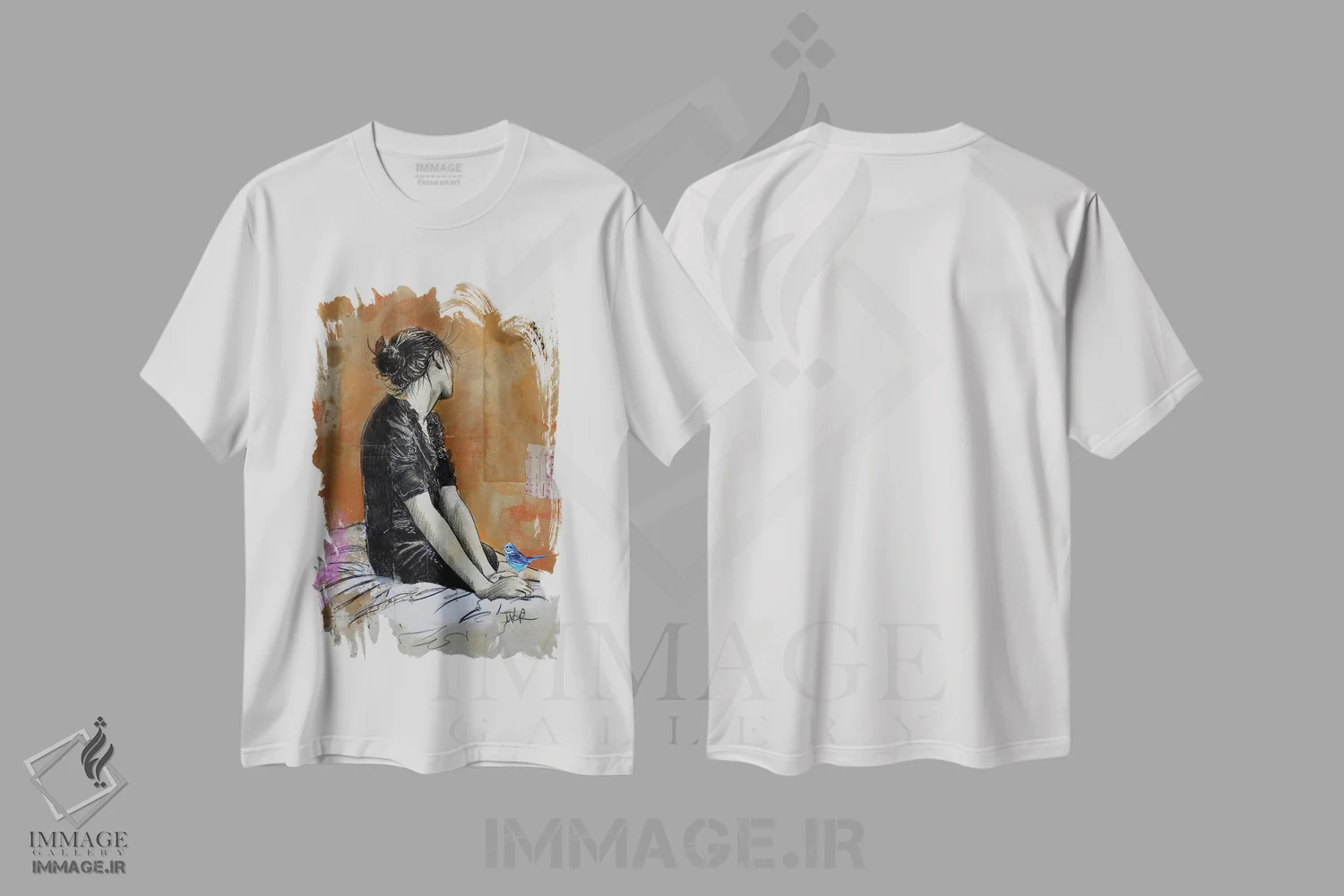 تیشرت سفید طرح دار تغییر دل، هنر فاخر معاصر اثر لوی جوور | فروشگاه ایماژ