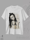 تیشرت سفید طرح دار لس آنجلس، هنر فاخر معاصر اثر لوی جوور | فروشگاه ایماژ