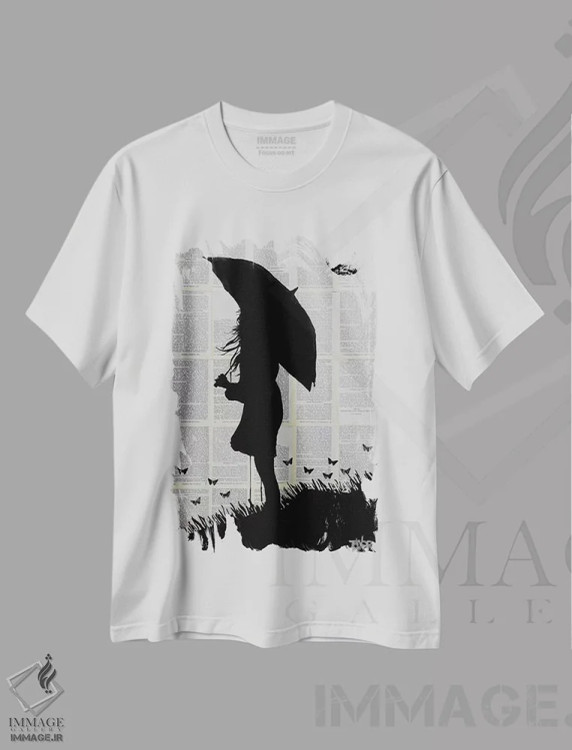 تیشرت سفید طرح دار افق، هنر فاخر معاصر اثر لوی جوور | immage.ir