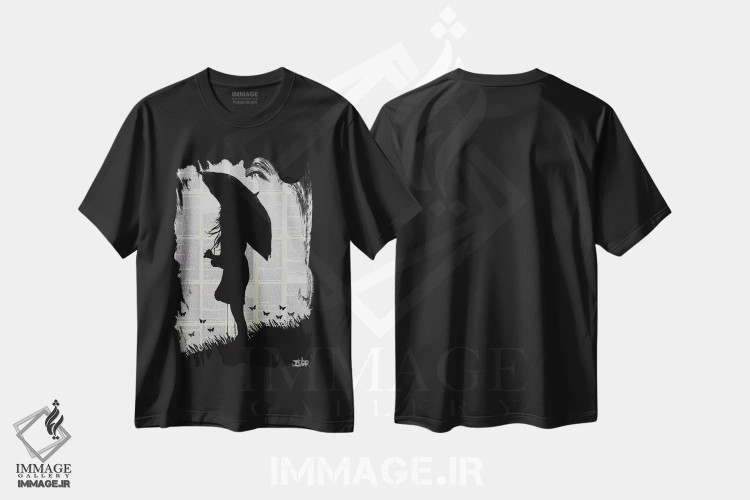 تیشرت مشکی طرح دار افق، هنر فاخر معاصر اثر لوی جوور | فروشگاه ایماژ