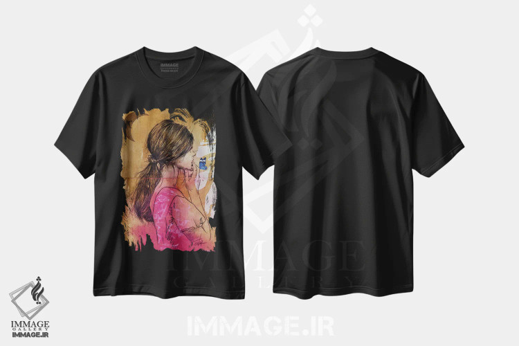 تیشرت مشکی طرح دار آنا بل لی، دکور معاصر اثر لوی جوور | immage.ir