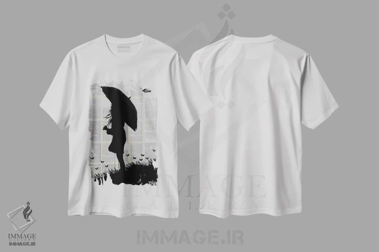 تیشرت سفید طرح دار افق، هنر فاخر معاصر اثر لوی جوور | immage.ir