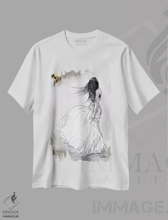 تیشرت سفید طرح دار سر از پا نشناختن، دکور معاصر اثر لوی جوور | immage.ir