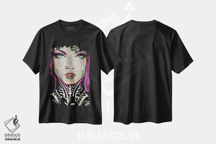تیشرت مشکی طرح دار قبیله، دکور معاصر اثر لوی جوور | فروشگاه ایماژ