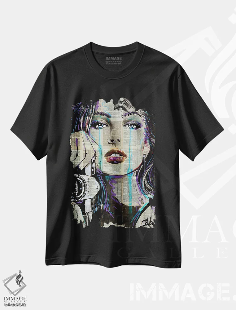 تیشرت مشکی طرح دار یادگاری، دکور معاصر اثر لوی جوور | فروشگاه ایماژ