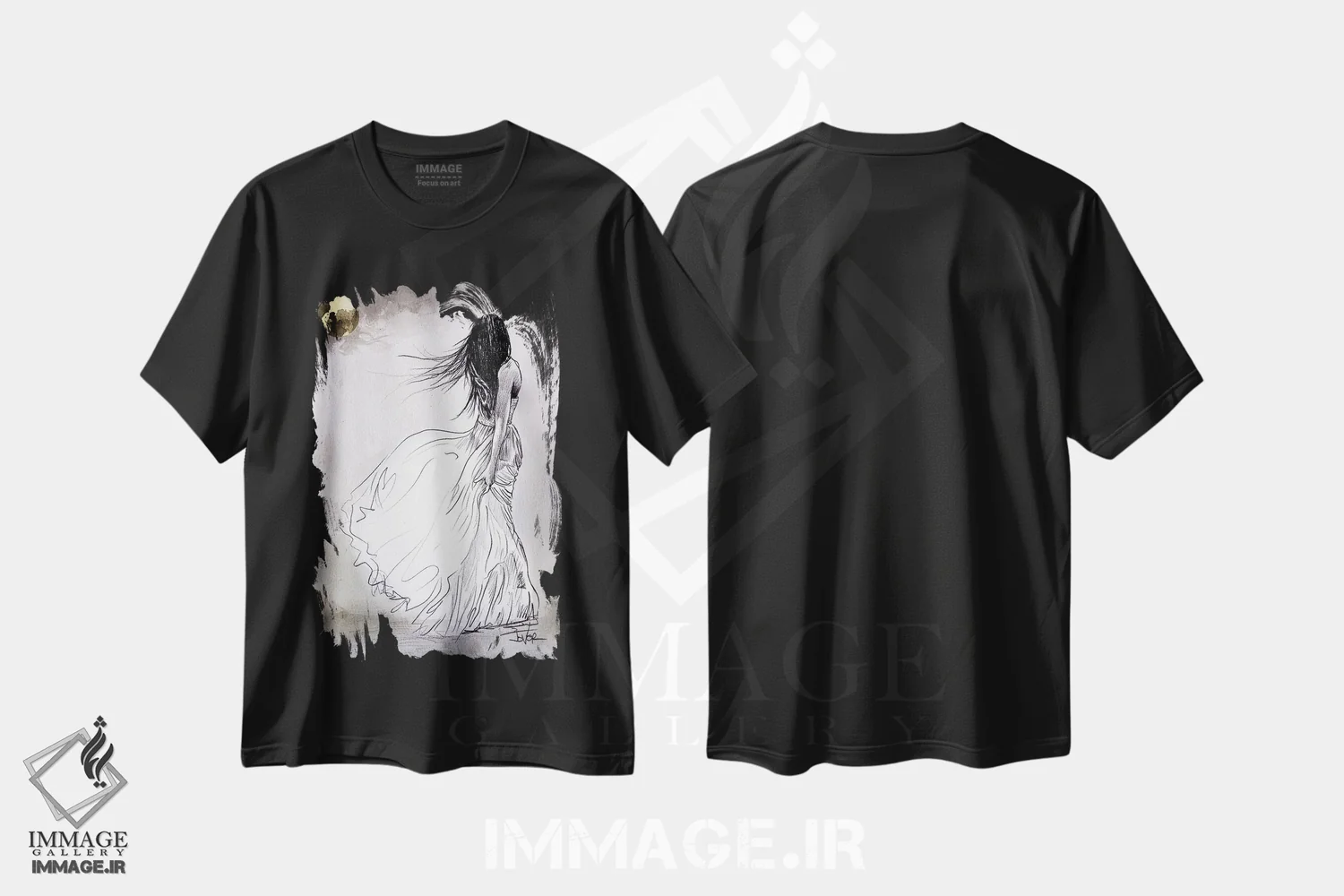 تیشرت مشکی طرح دار سر از پا نشناختن، دکور معاصر اثر لوی جوور | فروشگاه ایماژ