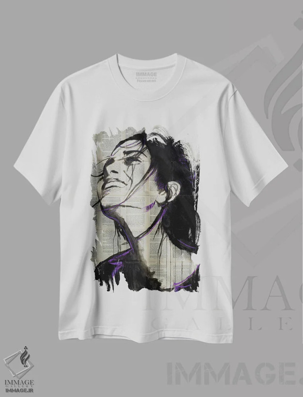 تیشرت سفید طرح دار فقط باش، دکور معاصر اثر لوی جوور | فروشگاه ایماژ