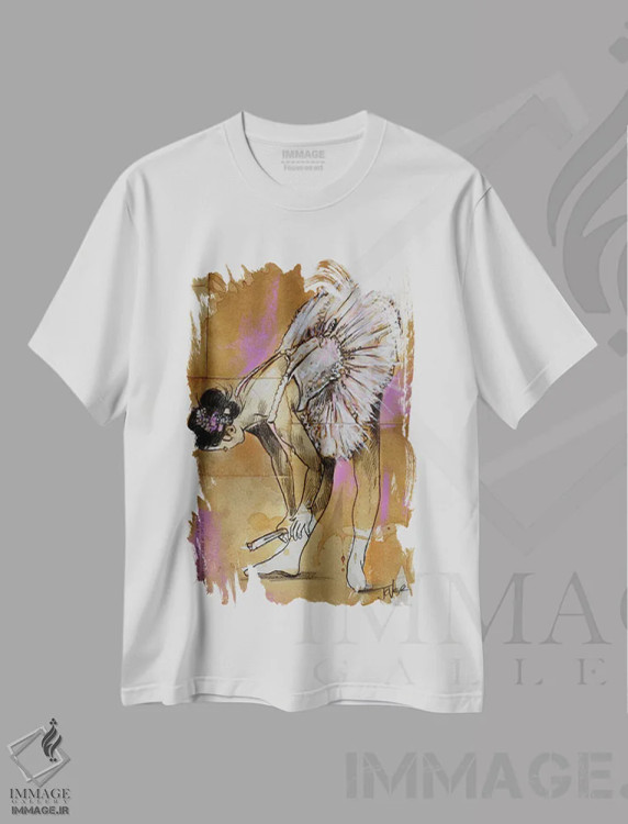 تیشرت سفید طرح دار پشت صحنه، دکور معاصر اثر لوی جوور | immage.ir