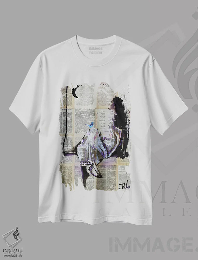 تیشرت سفید طرح دار نوعی سرخوشی، دکور معاصر اثر لوی جوور | فروشگاه ایماژ