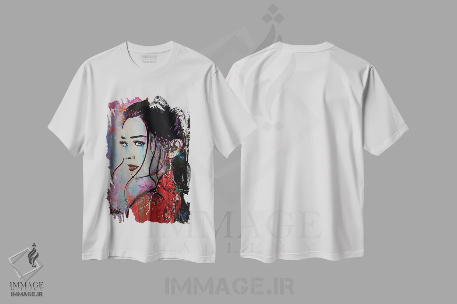 تیشرت سفید طرح دار ژیا، دکور معاصر اثر لوی جوور | فروشگاه ایماژ