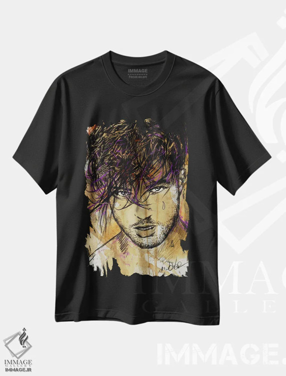 تیشرت مشکی طرح دار پسرها هم می توانند گریه کنند، هنر فاخر معاصر اثر لوی جوور | immage.ir