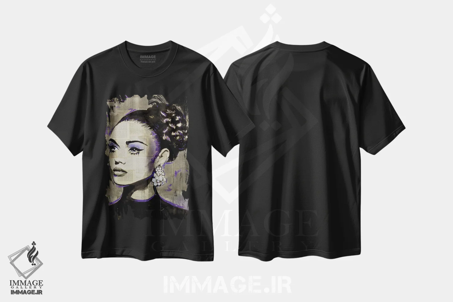 تیشرت مشکی طرح دار زوریخ، دکور معاصر اثر لوی جوور | فروشگاه ایماژ