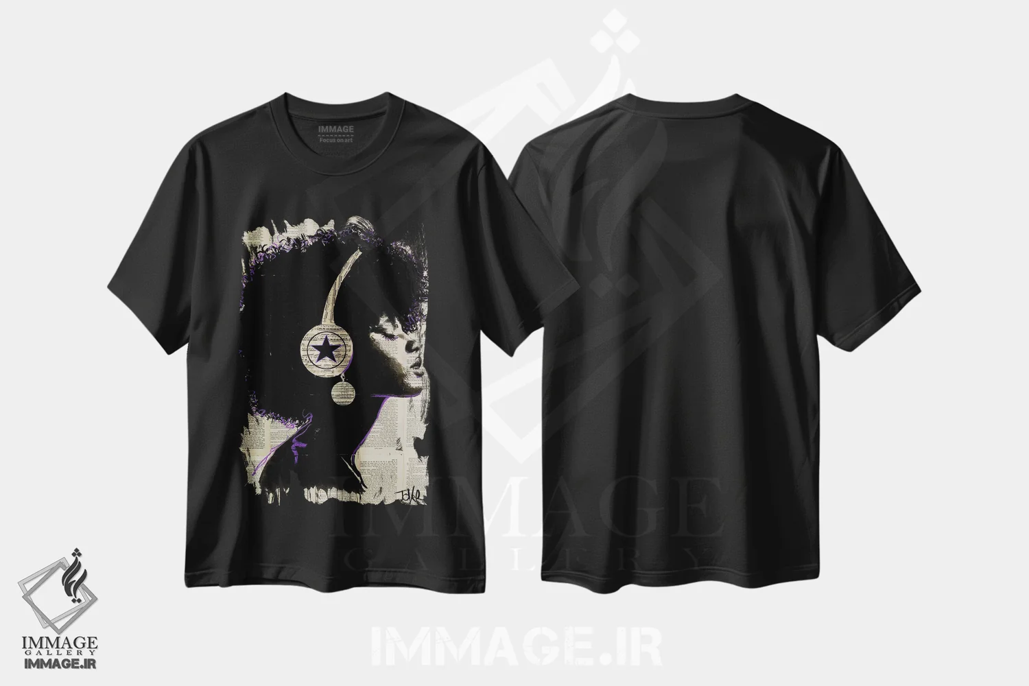 تیشرت مشکی طرح دار انرژی بده، هنر آمریکایی آفریقایی تبار اثر لوی جوور | immage.ir