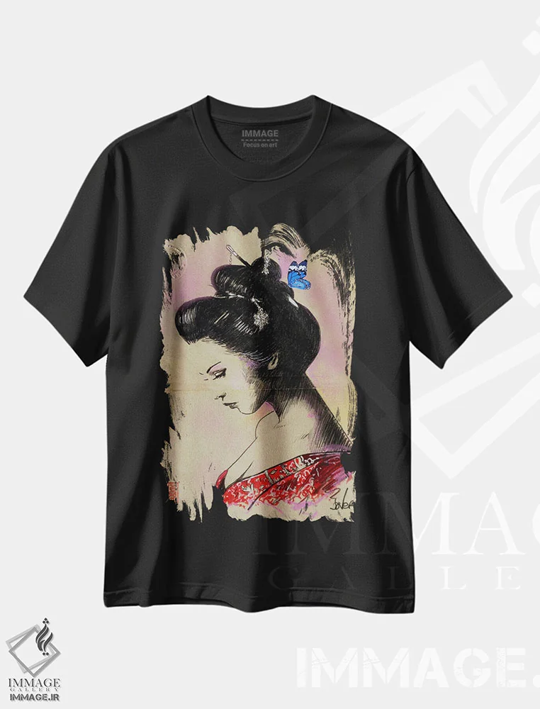 تیشرت مشکی طرح دار چو، دکور آسیایی اثر لوی جوور | immage.ir