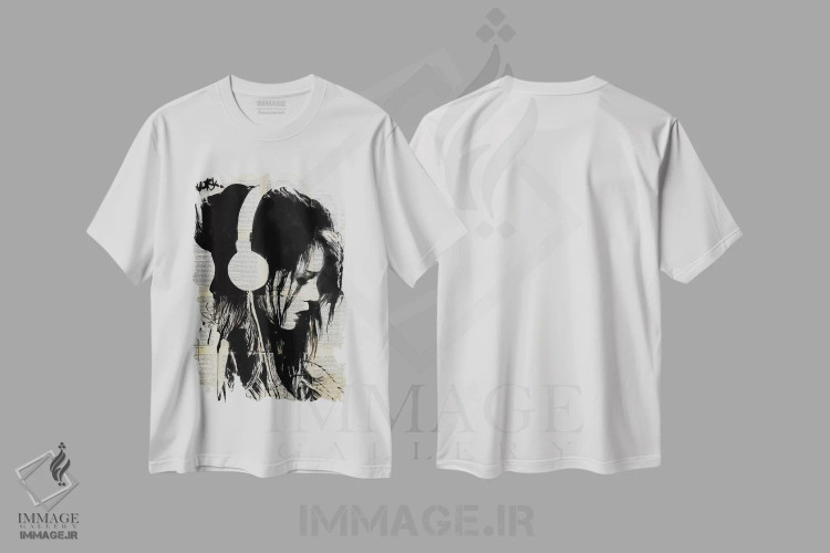 تیشرت سفید طرح دار تسکین ملودی ها، هنر فاخر معاصر اثر لوی جوور | immage.ir