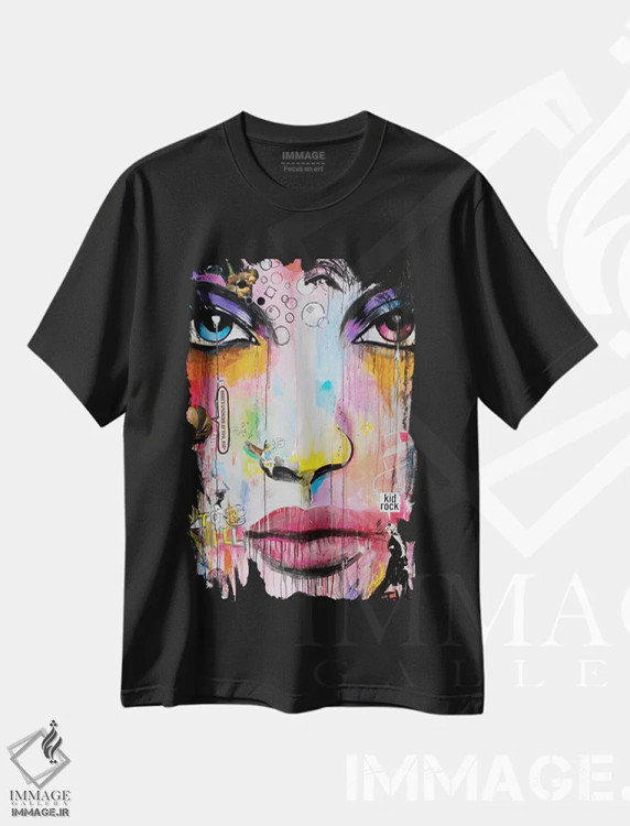 تیشرت مشکی طرح دار بال ها، هنر فاخر معاصر اثر لوی جوور | immage.ir