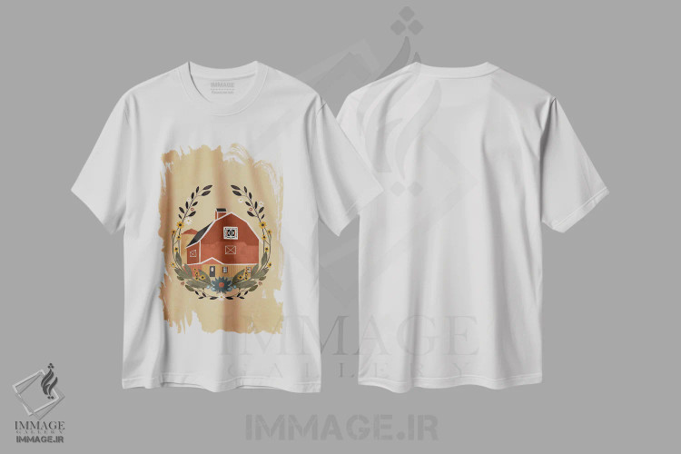 تیشرت سفید طرح دار انبار روستایی، دکور روستایی اثر لورا کونیندیک | immage.ir