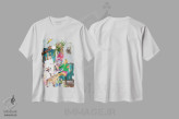 تیشرت سفید طرح دار آدامس بادکنکی، باربیکور اثر لوسی کلیمنکو | فروشگاه ایماژ