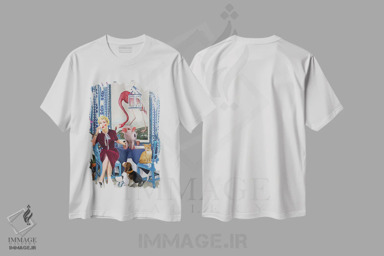 تیشرت سفید طرح دار گلدان شکسته، باربیکور اثر لوسی کلیمنکو | immage.ir