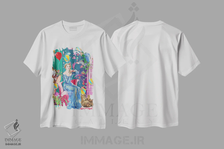 تیشرت سفید طرح دار چیزهایی خارج از کنترل او، باربیکور اثر لوسی کلیمنکو | immage.ir