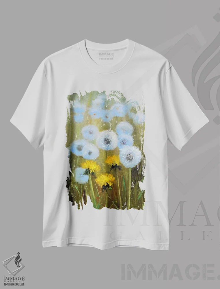 تیشرت سفید طرح دار لطافت، دکور معاصر اثر النا لوکینا | immage.ir