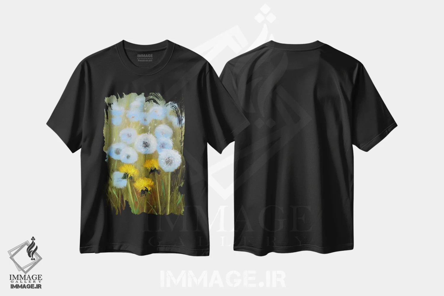 تیشرت مشکی طرح دار لطافت، دکور معاصر اثر النا لوکینا | فروشگاه ایماژ