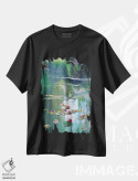 تیشرت مشکی طرح دار برکه بهاری، هنر فاخر معاصر اثر النا لوکینا | فروشگاه ایماژ