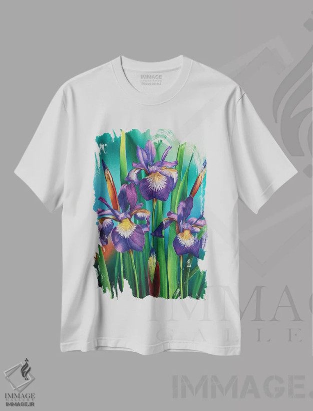 تیشرت سفید طرح دار دست نخورده، دکور معاصر اثر لیام کوموات | فروشگاه ایماژ