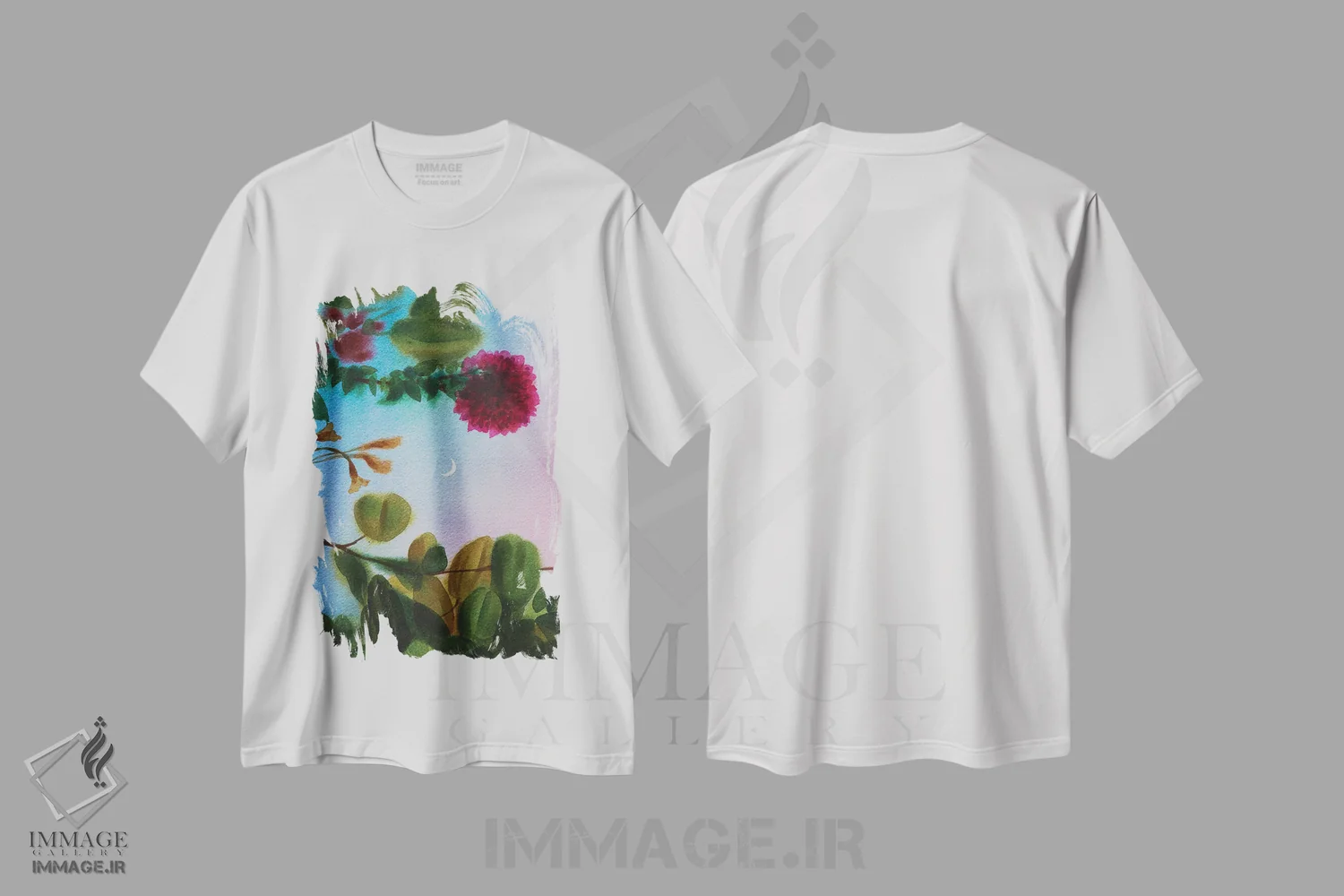 تیشرت سفید طرح دار بی عنوان VIII، دکور معاصر اثر لیام کوموات | immage.ir