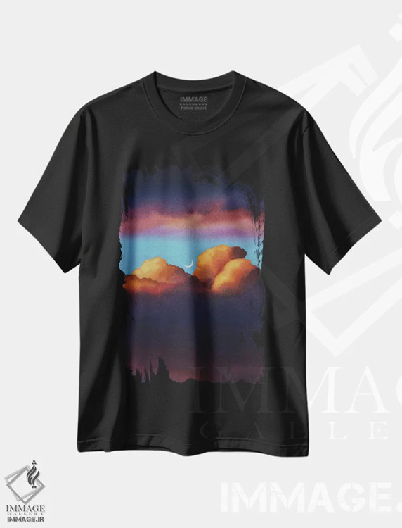 تیشرت مشکی طرح دار بی عنوان IX، دکور معاصر اثر لیام کوموات | immage.ir