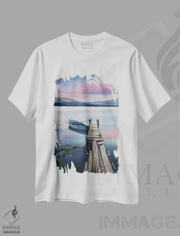 تیشرت سفید طرح دار آرامش بخش، دکور معاصر اثر لیام کوموات | immage.ir