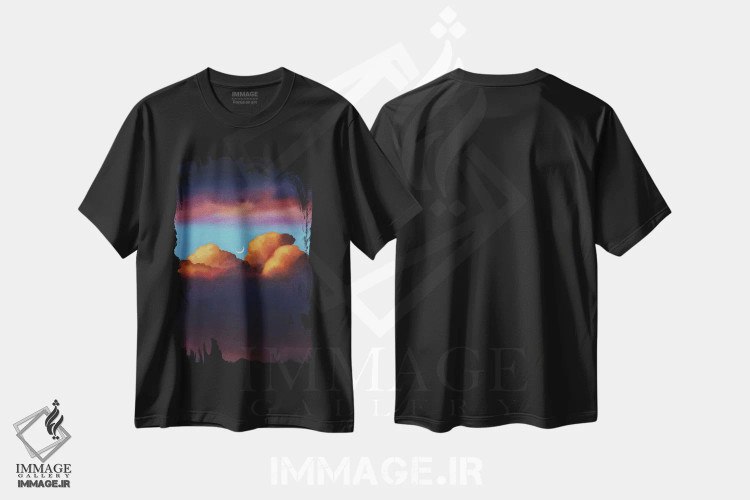 تیشرت مشکی طرح دار بی عنوان IX، دکور معاصر اثر لیام کوموات | immage.ir