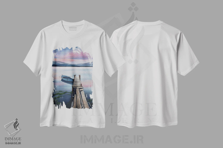 تیشرت سفید طرح دار آرامش بخش، دکور معاصر اثر لیام کوموات | immage.ir