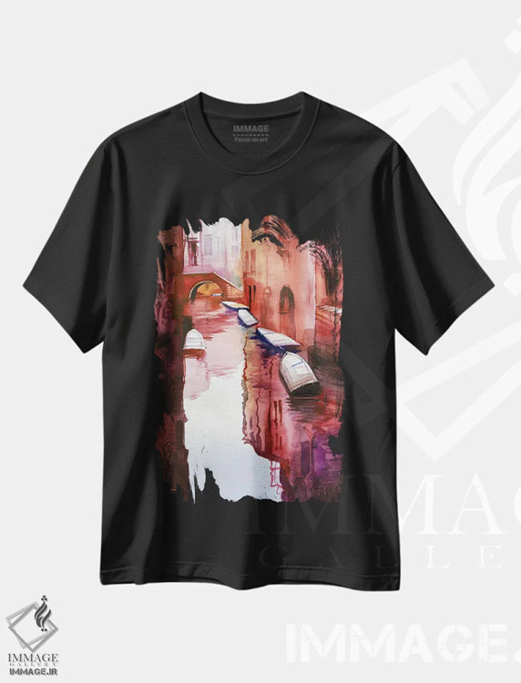 تیشرت مشکی طرح دار کانال ونیز II، مدیوم اثر لیام کوموات | immage.ir