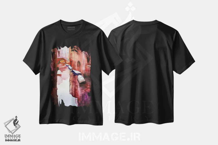 تیشرت مشکی طرح دار کانال ونیز II، مدیوم اثر لیام کوموات | immage.ir