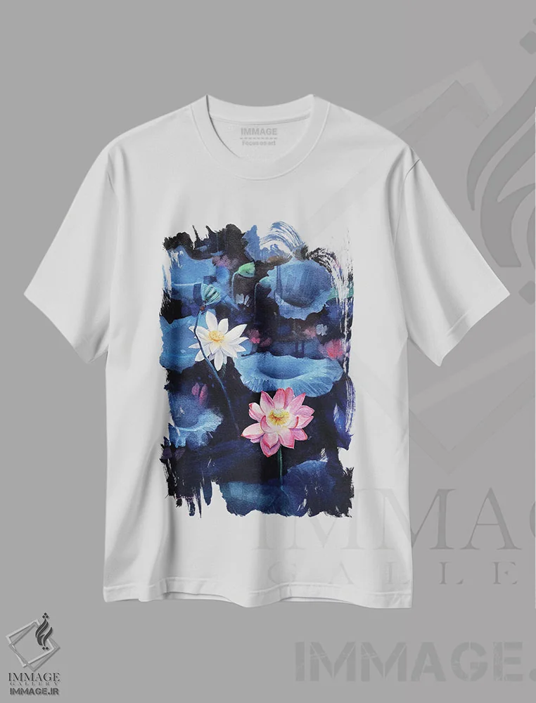 تیشرت سفید طرح دار تازه شدن، تزئینی اثر لیام کوموات | immage.ir