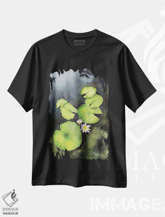 تیشرت مشکی طرح دار آرام، تزئینی اثر لیام کوموات | immage.ir