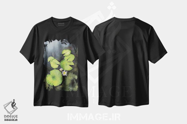 تیشرت مشکی طرح دار آرام، تزئینی اثر لیام کوموات | immage.ir