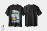 تیشرت مشکی طرح دار دریاچه لوییس II، دکور کلبه و لژ اثر لیام کوموات | immage.ir