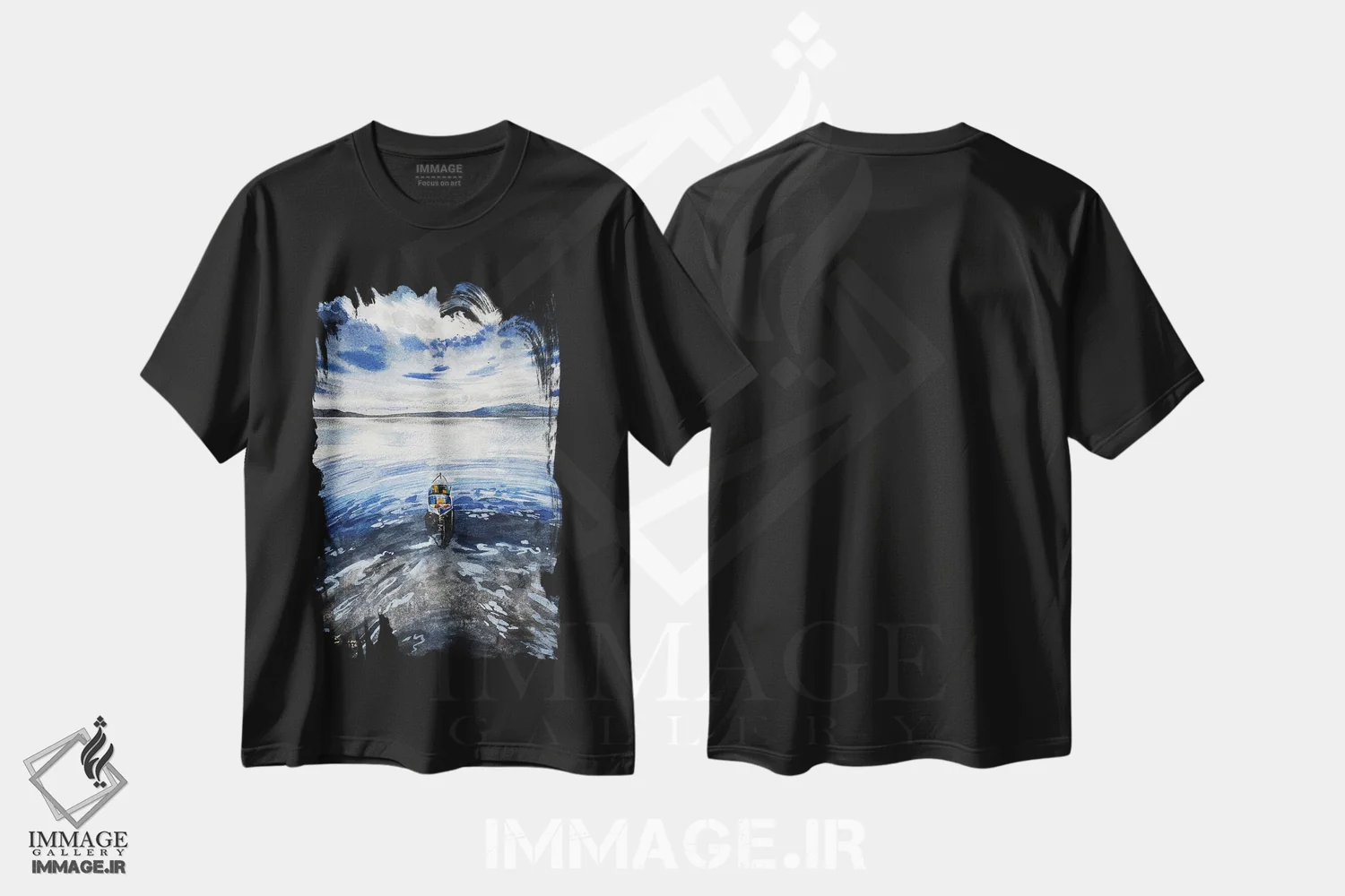 تیشرت مشکی طرح دار تنها ۲، مدیوم اثر لیام کوموات | فروشگاه ایماژ