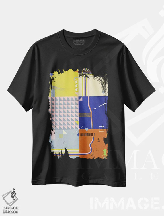 تیشرت مشکی طرح دار وب جهانی اثر نِلی لوکاشیک | فروشگاه ایماژ