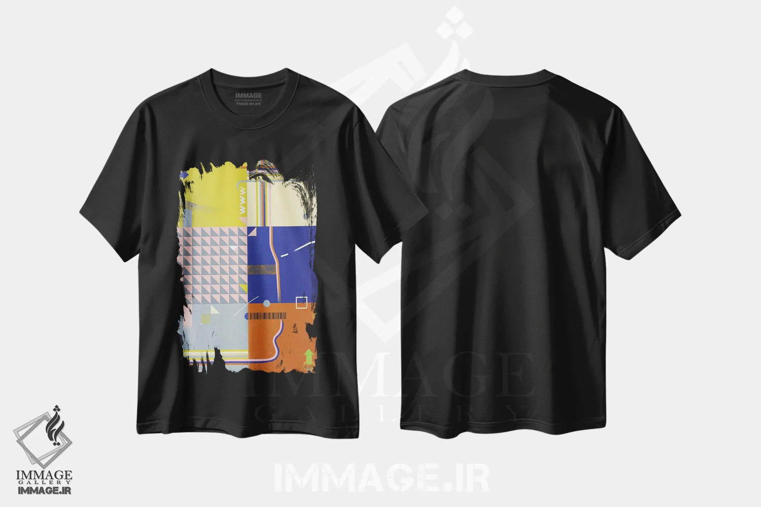 تیشرت مشکی طرح دار وب جهانی اثر نِلی لوکاشیک | فروشگاه ایماژ