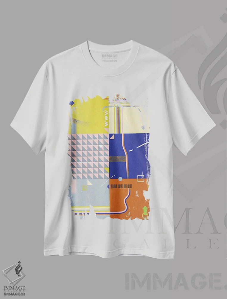 تیشرت سفید طرح دار وب جهانی اثر نِلی لوکاشیک | immage.ir