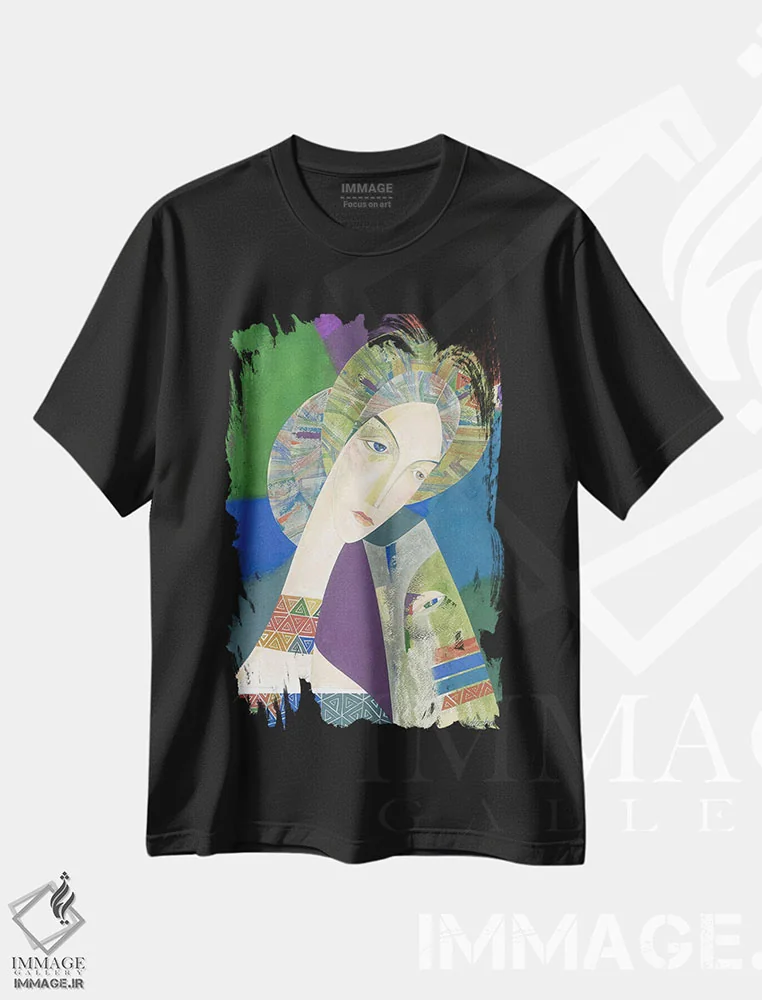 تیشرت مشکی طرح دار کلمنتین، مدیوم اثر نِلی لوکاشیک | immage.ir